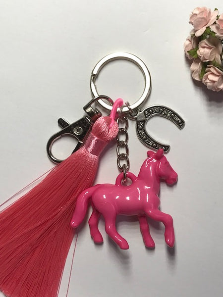 Porte-clés cheval porte bonheur, cadeau pour cavalière, cadeau pour amateur chevaux, breloque cheval kawaii, porte clés fer à cheval chance