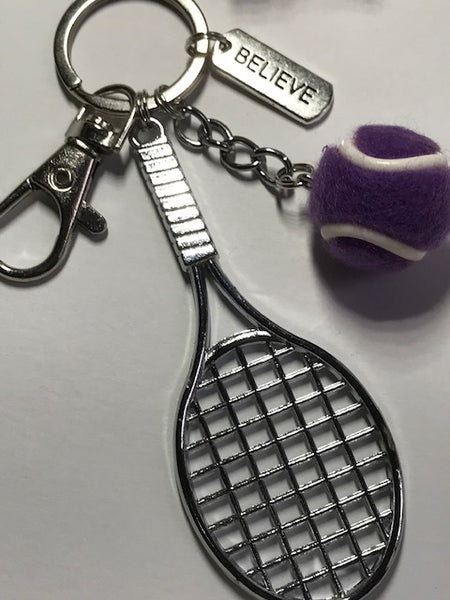 Porte-clés raquette de tennis et balle, cadeau pour joueur de tennis, raquette de tennis kawaii breloque, cadeau pour amateur tennis balle