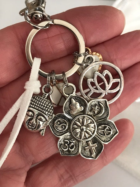 Porte-clés zen bouddha, porte-clés OM, porte-clé de méditation avec le symbole OM, Bijou spirituel pour les amateurs de yoga, cadeau yogini