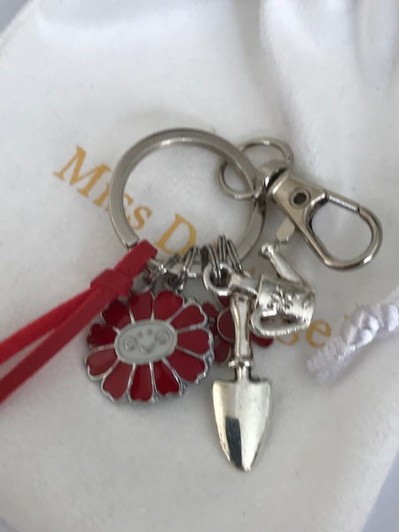 Porte-clés fleuriste, cadeau pour maman fleuriste, cadeau pour jardinier, breloque fleur arrosoir, porte clé fleuriste.