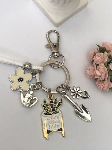 Porte-clés fleuriste, cadeau pour maman fleuriste, cadeau pour jardinier, breloque fleur arrosoir, porte clé fleuriste, fleur pelle kawaii.