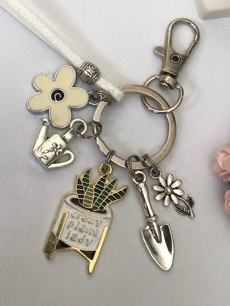Porte-clés fleuriste, cadeau pour maman fleuriste, cadeau pour jardinier, breloque fleur arrosoir, porte clé fleuriste, fleur pelle kawaii.